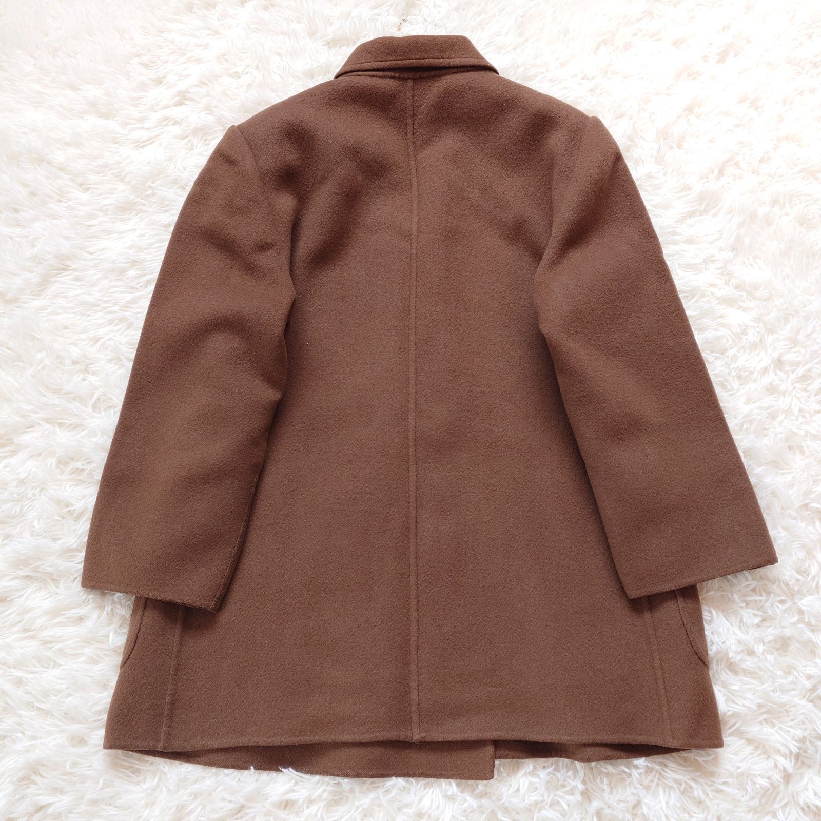 【美品】バーバリー カシミヤ ウール ダブルブレスト チェスターコート ブラウン バーバリーズ BURBERRYS チェスターコート カシミヤ ウール ダブル