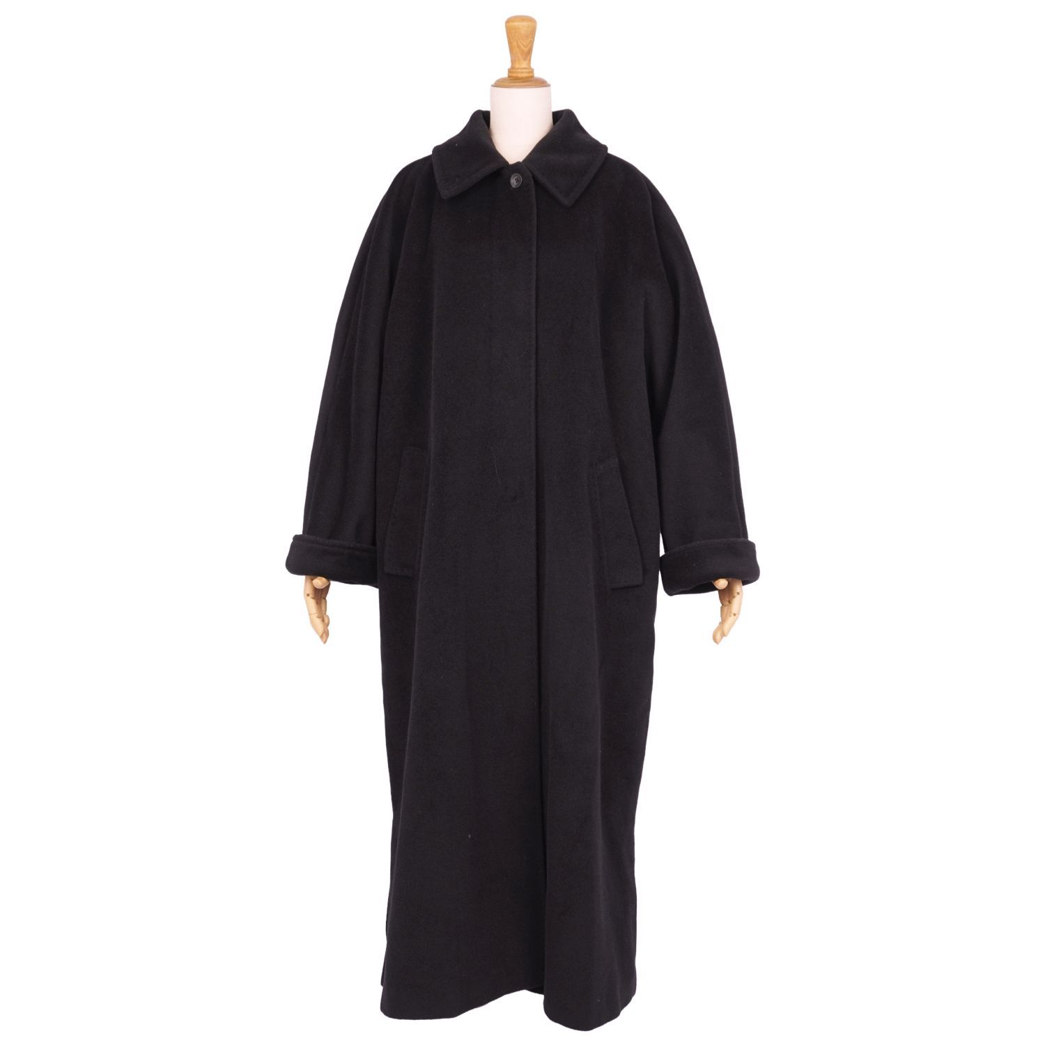 マックスマーラ　ウールロングコート 白タグ44 大きいサイズ2XL ステンカラー マックスマーラ ウールロングコート 白タグ44 大きいサイズ2XL ステン