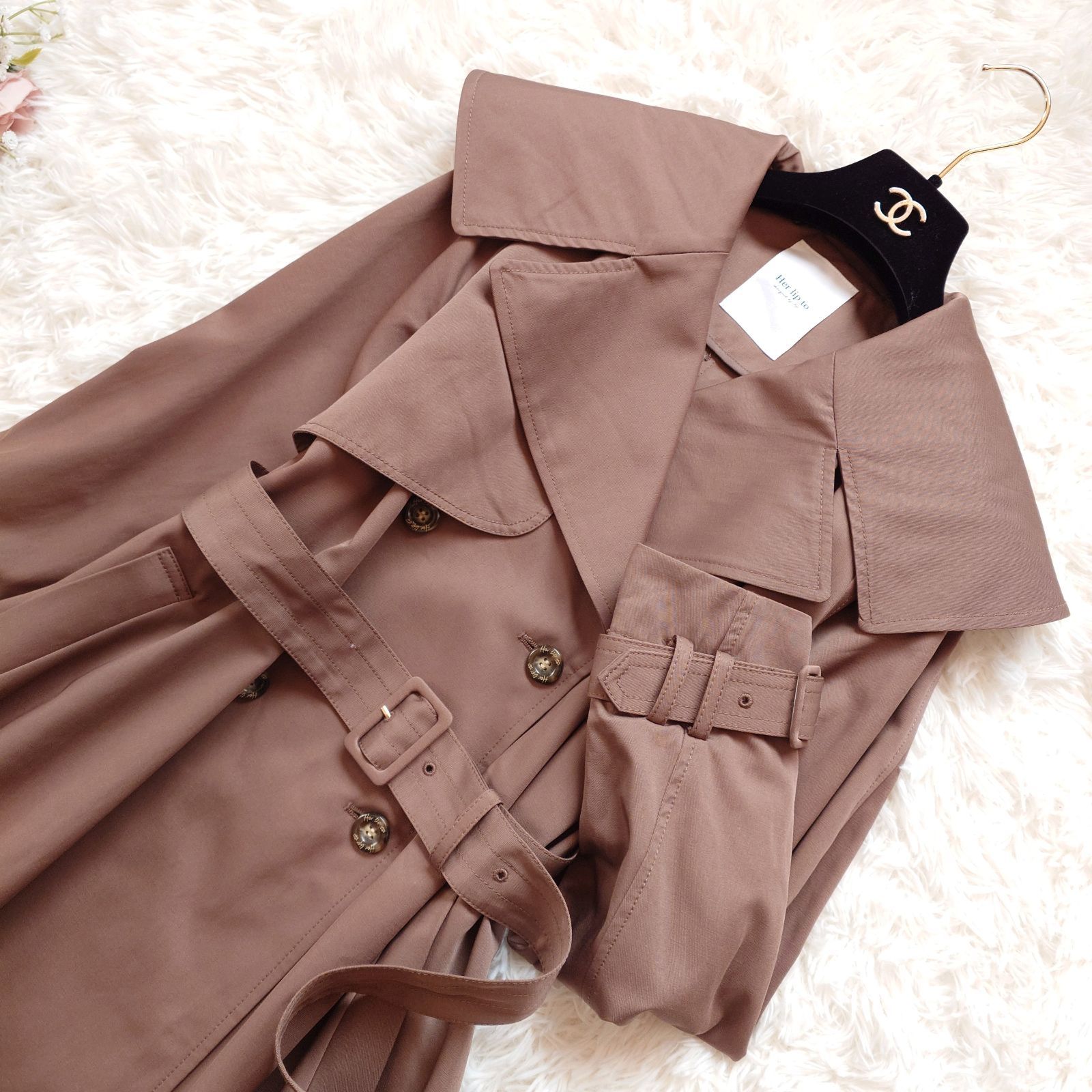 ジャケット・アウター Her lip to /Grace Long Trench Coat Grace Long Trench Coat// 洗練されたスタイルを叶える ロングトレンチ