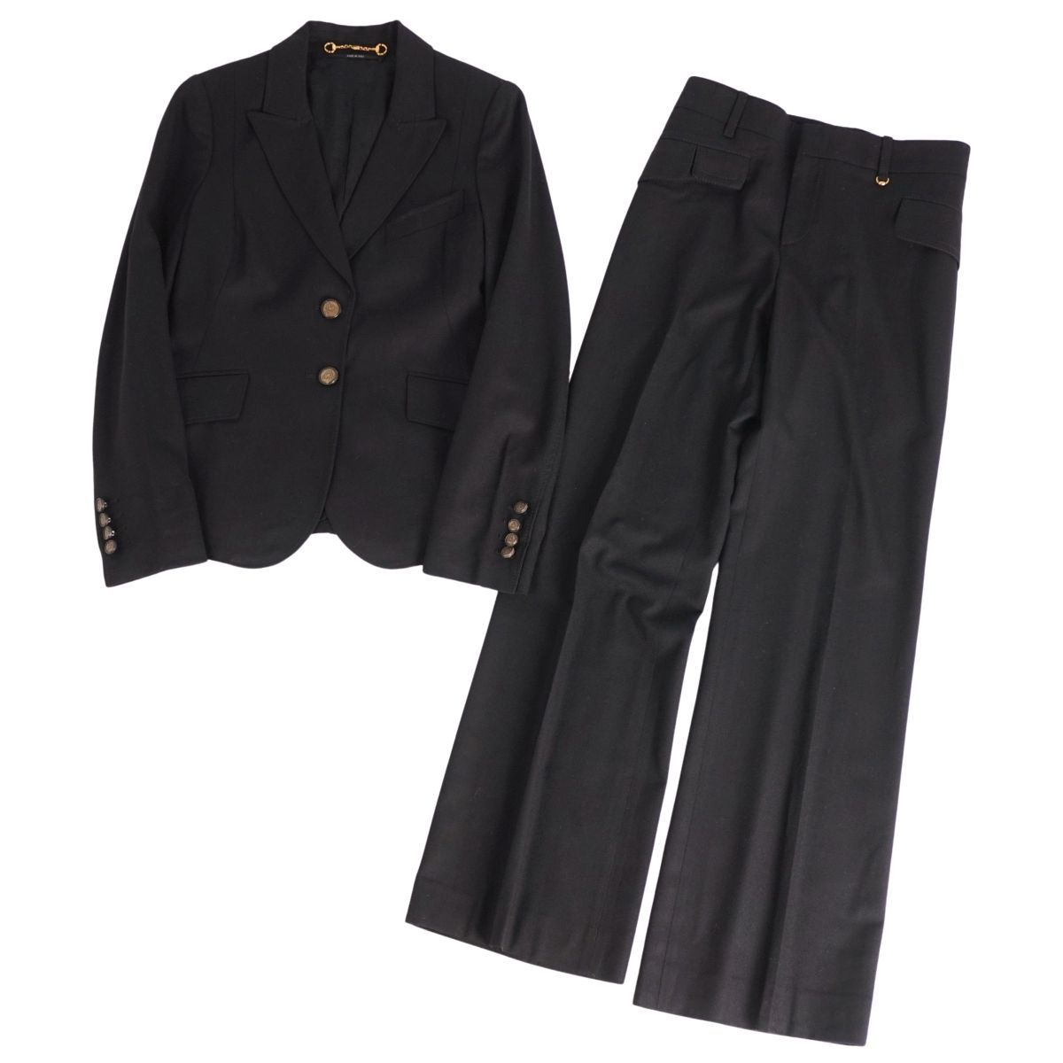 美品 グッチ GUCCI セットアップ パンツスーツ ウール ジャケット 