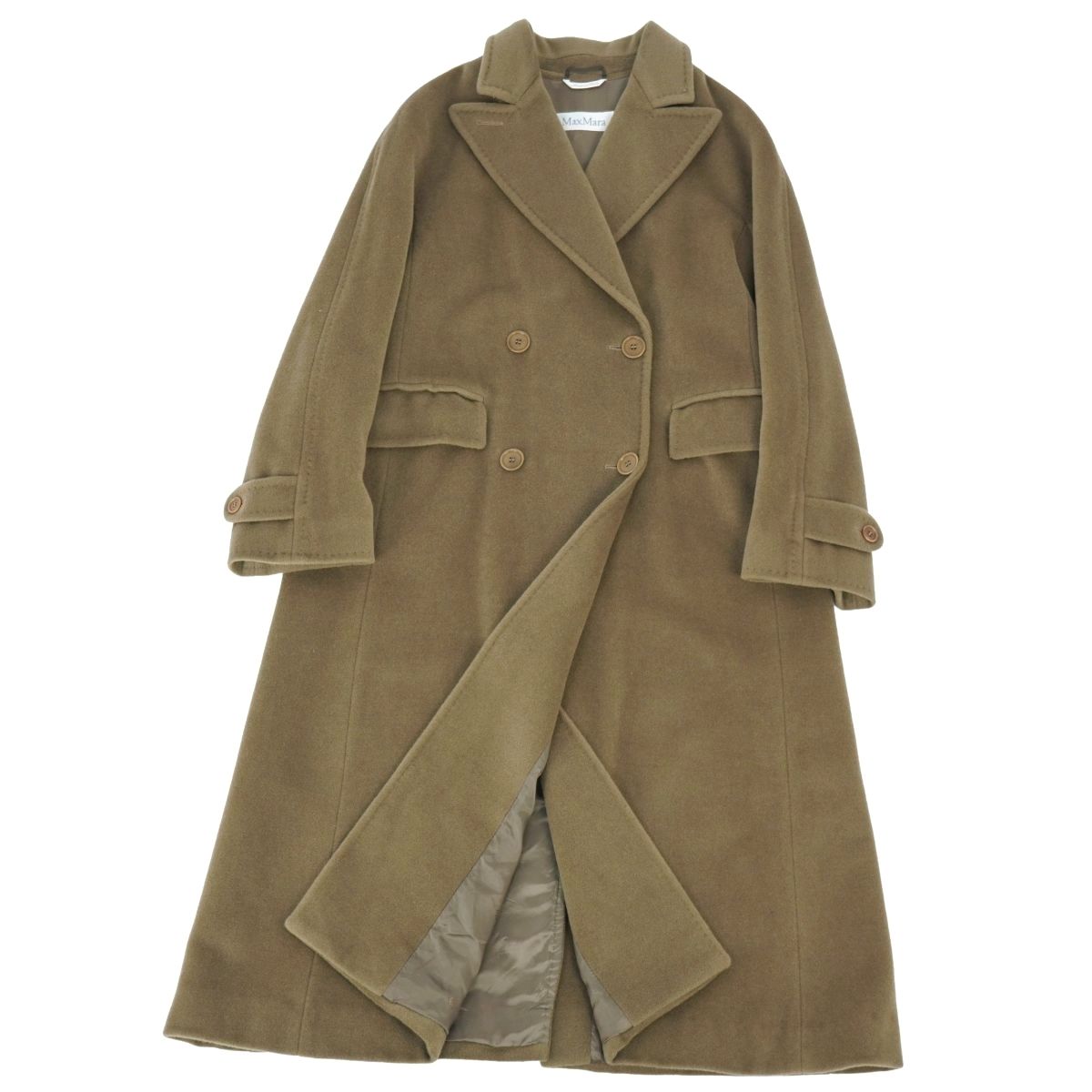 美品 マックスマーラ Max Mara コート 白タグ ロングコート ダブルブレ