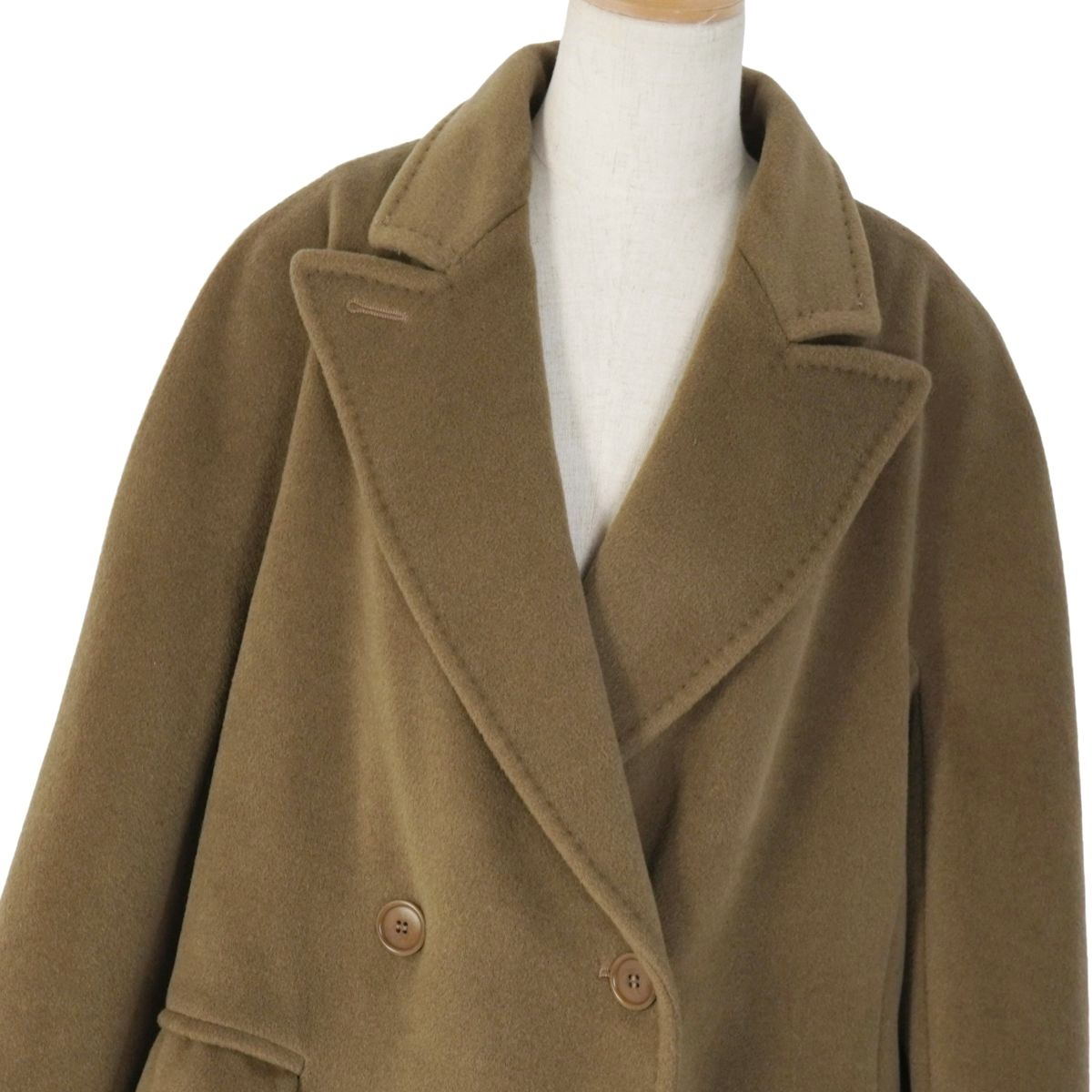 【美品】最高級白タグ マックスマーラ ダブルブレスト ロングコート ブラック M 極美品 マックスマーラ Max Mara 白タグ ロングコート ダブルブレスト