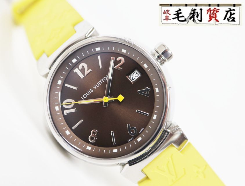 ルイヴィトン LOUIS VUITTON タンブール ステンレス Q1311 ブラウン ラバー クォーツ レディース 【中古】時計 50,880円