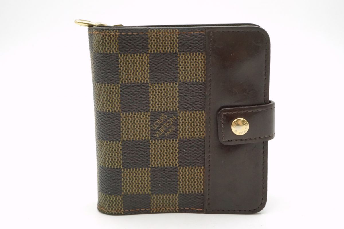 ルイ ヴィトン ダミエ コンパクトジップ ファッション 二つ折り 財布