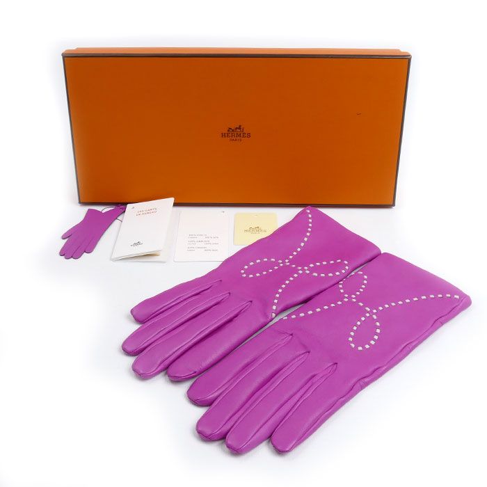 HERMES エルメス リスボン グローブ 手袋 ピンク H152000G MG070 7