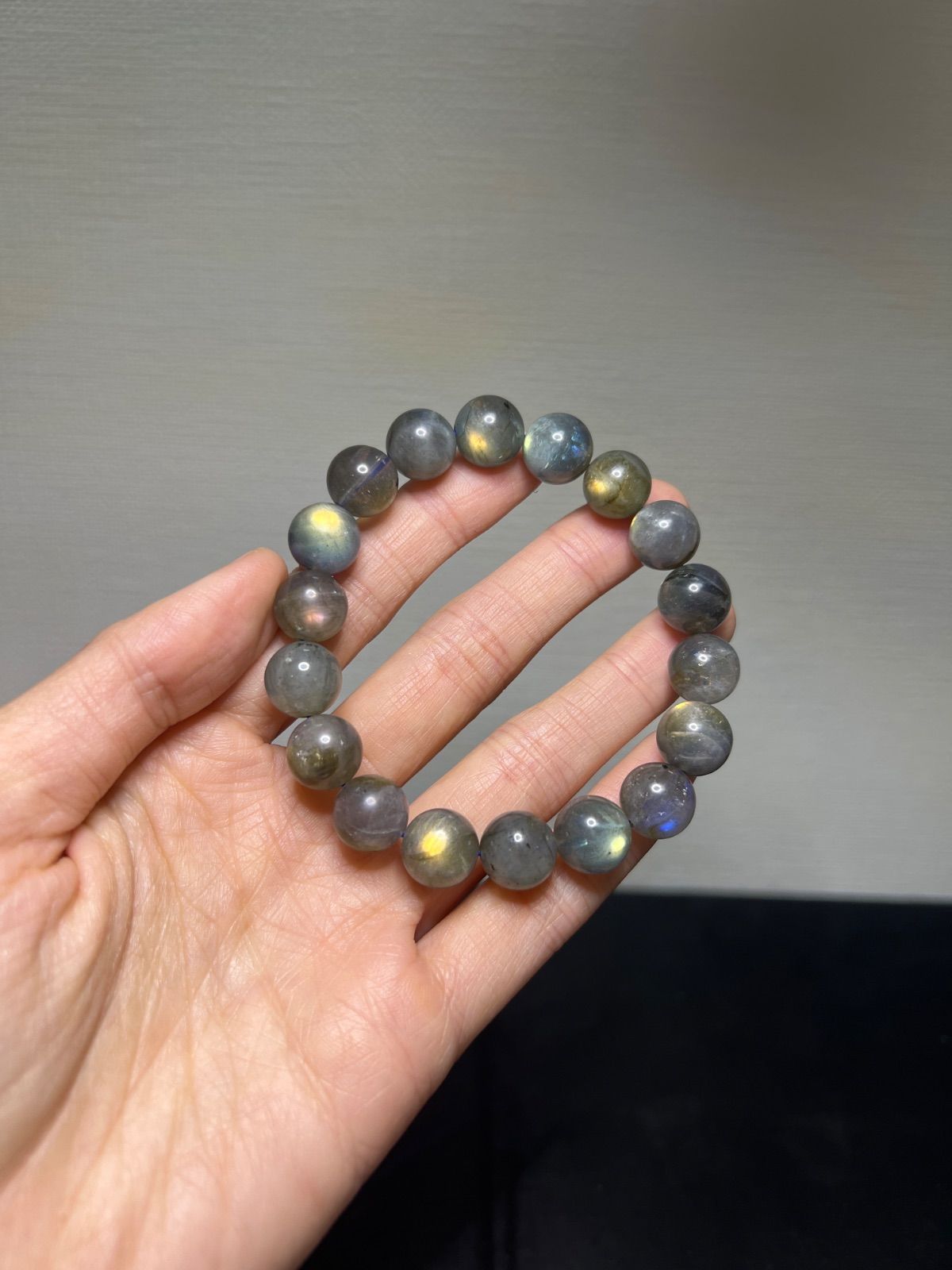 天然石 シラー ラブラドライト ブレスレット11.5㍉約17.5㌢☆Y72