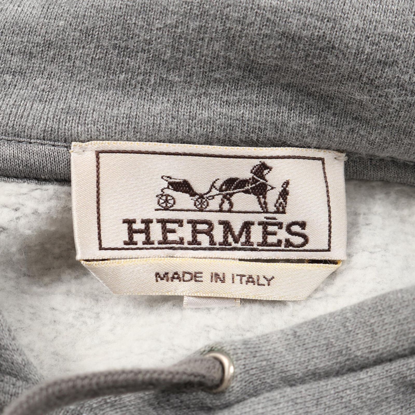 エルメス HERMES パーカー ホースレザーパッチ コットン パーカー 