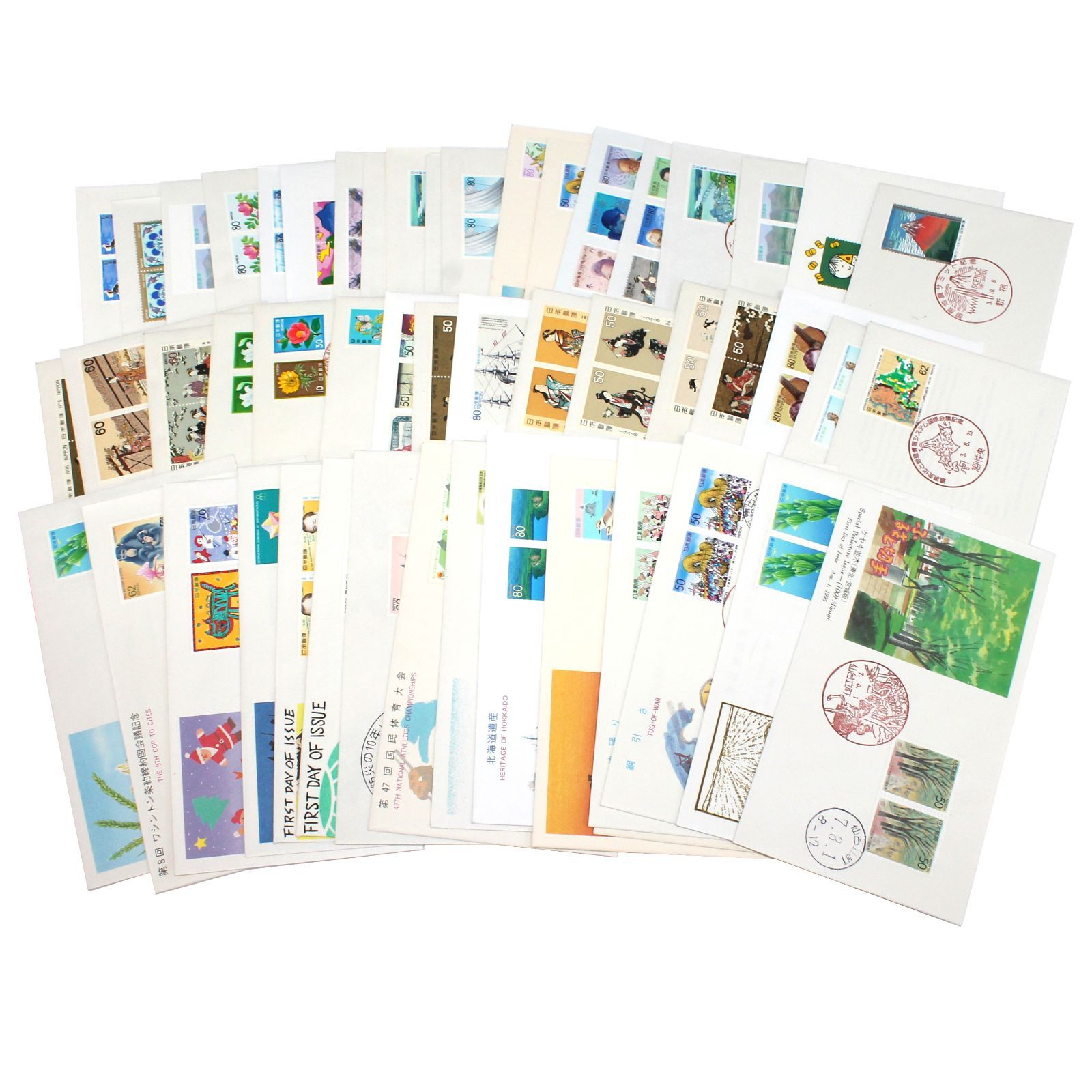 昭和・平成　はがき＆切手　初日カバー　 初日カバー切手1,840枚以上 Yahoo!オークション -「初日カバーまとめて」の落札相場・落札価格