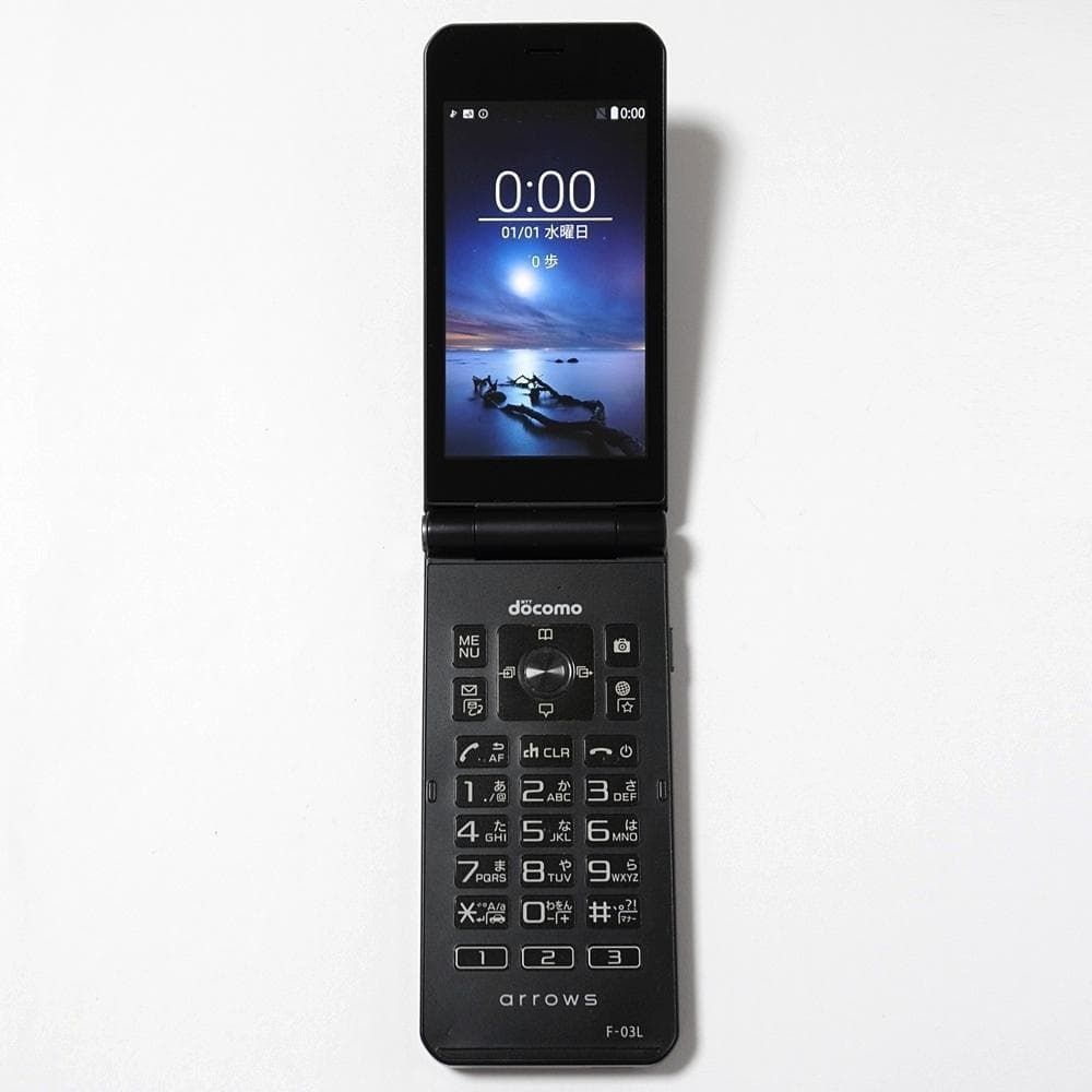 docomo arrows ケータイ F-03L ブラック SIMロック解除済 FCNT ガラホ