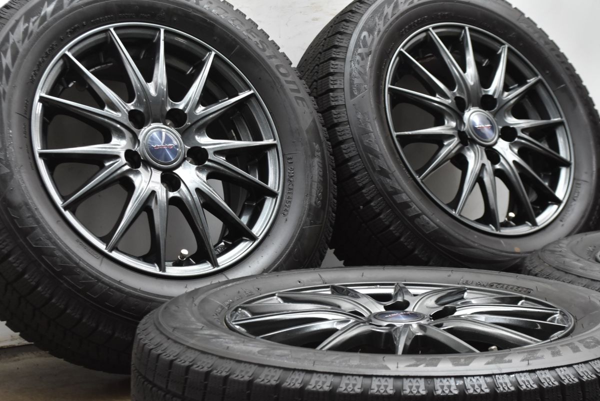 バリ溝 美品】Weds VELVA SPORT2 15in 6J +43 PCD114.3 ブリザックVRX2