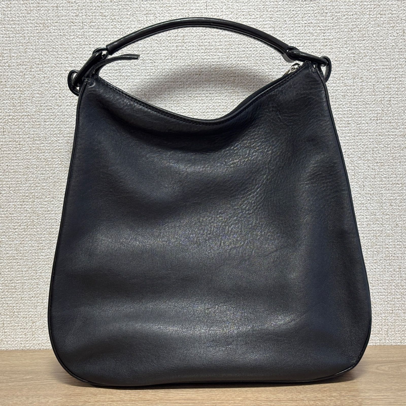 美品】HIROFU ヒロフ ワンショルダー ブラック レザー 肩掛け可 HIROFU 