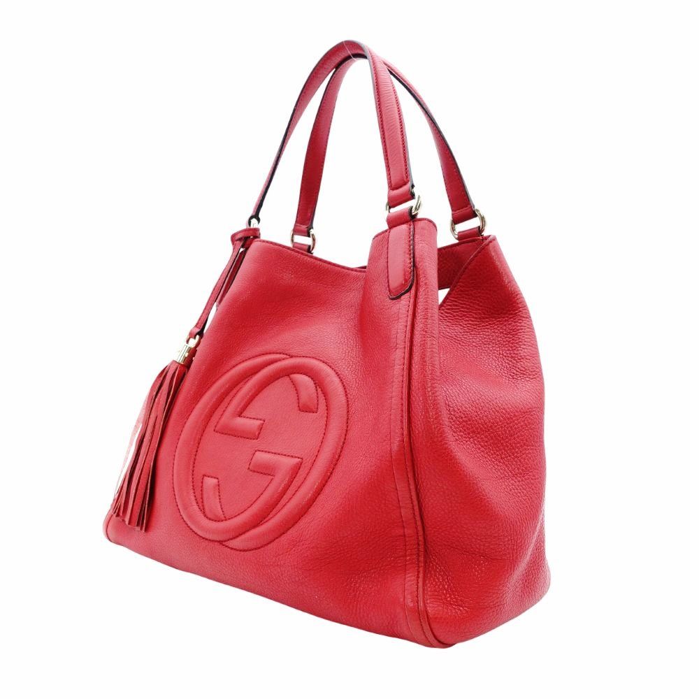 GUCCI ソーホートートバッグ 赤 グッチ GUCCI ソーホー トートバッグ レッド 赤 レザー ショルダー