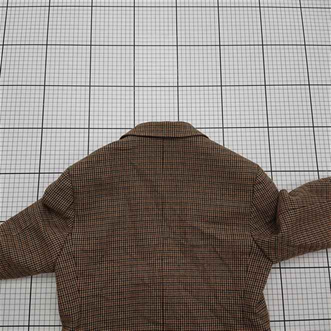 ◇ Θ ユニクロ UNIQLO チェック柄テーラードジャケット ブラウン系 S