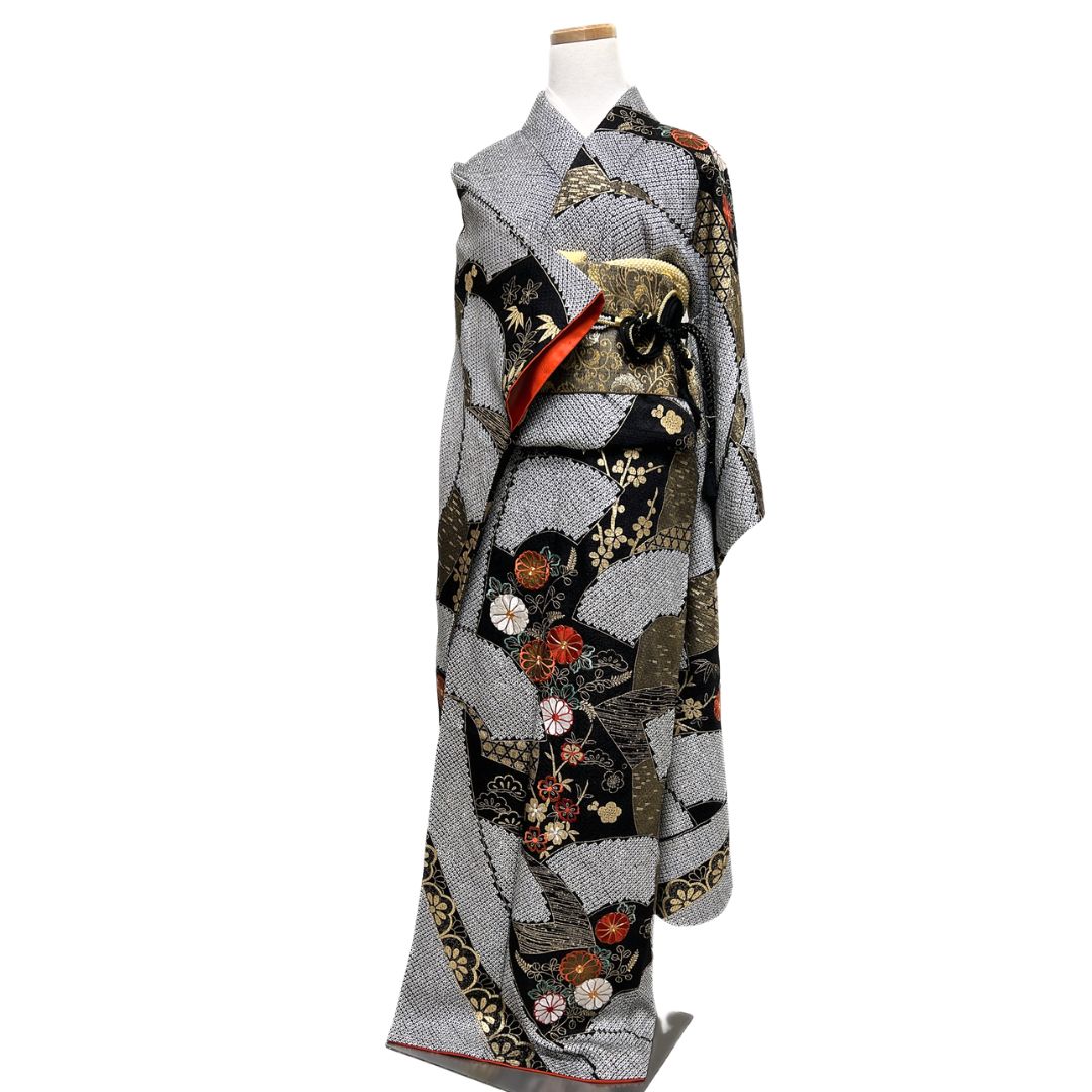 振袖 総絞り 金駒刺繍 金彩 熨斗 松竹梅 モード 着物 124b d ms - メルカリ