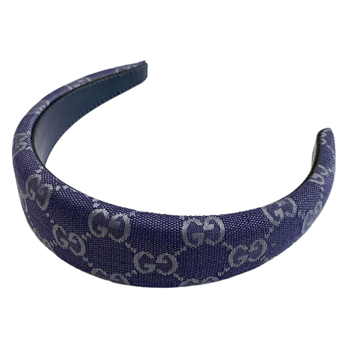 GUCCI(グッチ) カチューシャ - 755038 ネイビー×ブルーグレー GG柄