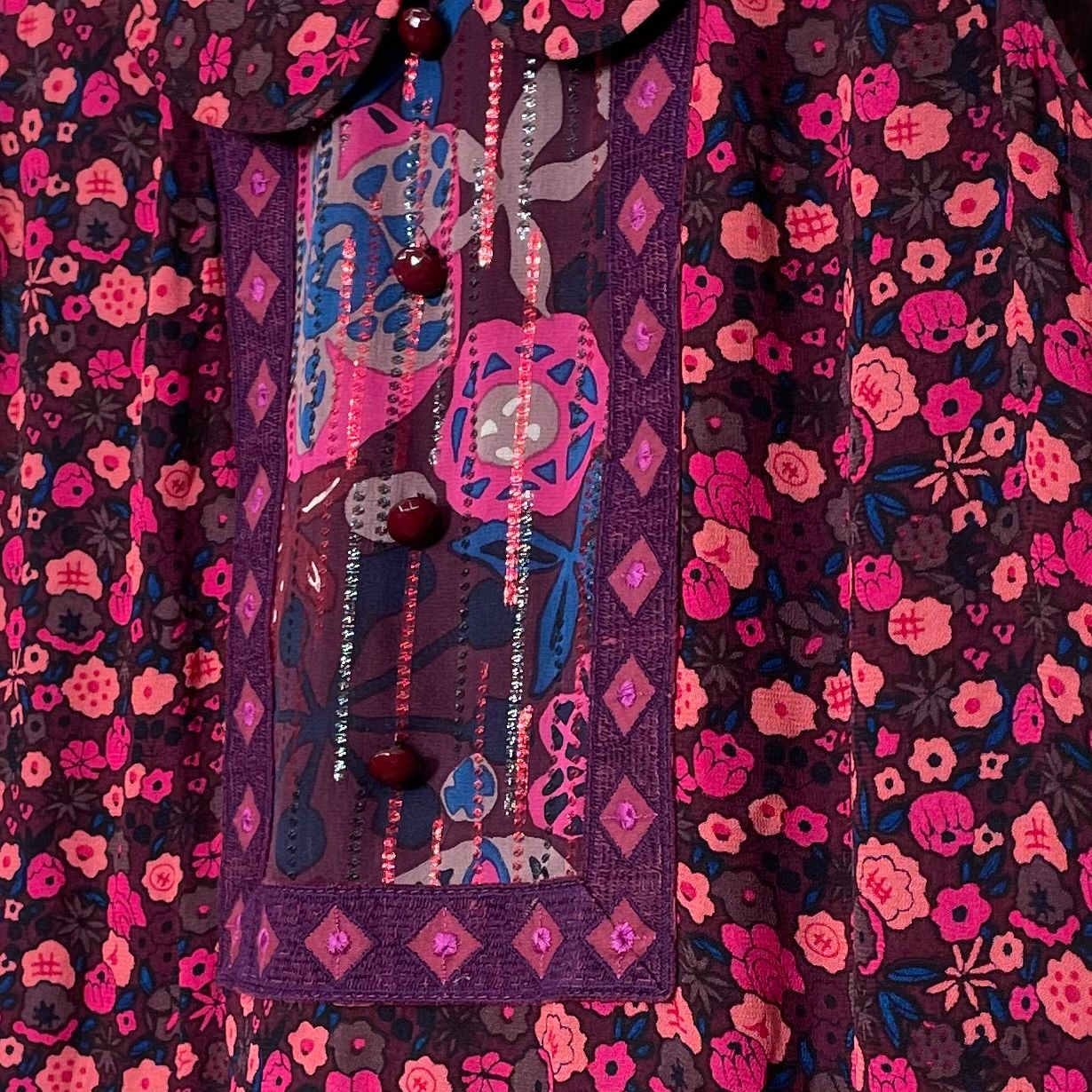 ANNA SUI アナスイ 花柄ワンピース ノースリーブ デザイナーズ