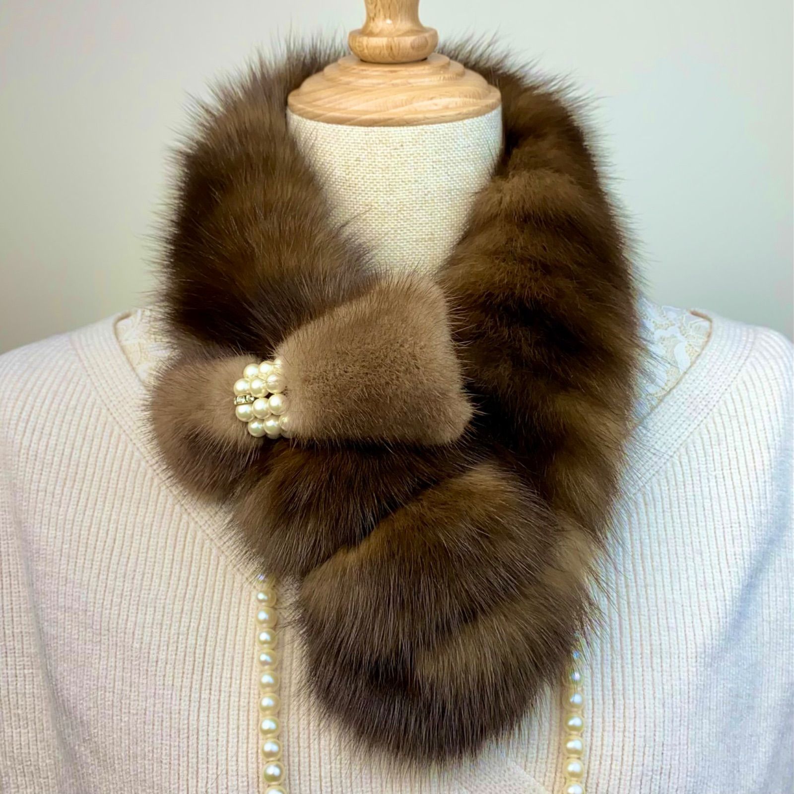クリスマスフェア🎄🎁✨ 超高級！ロシアンセーブルリボンマフラー*毛皮