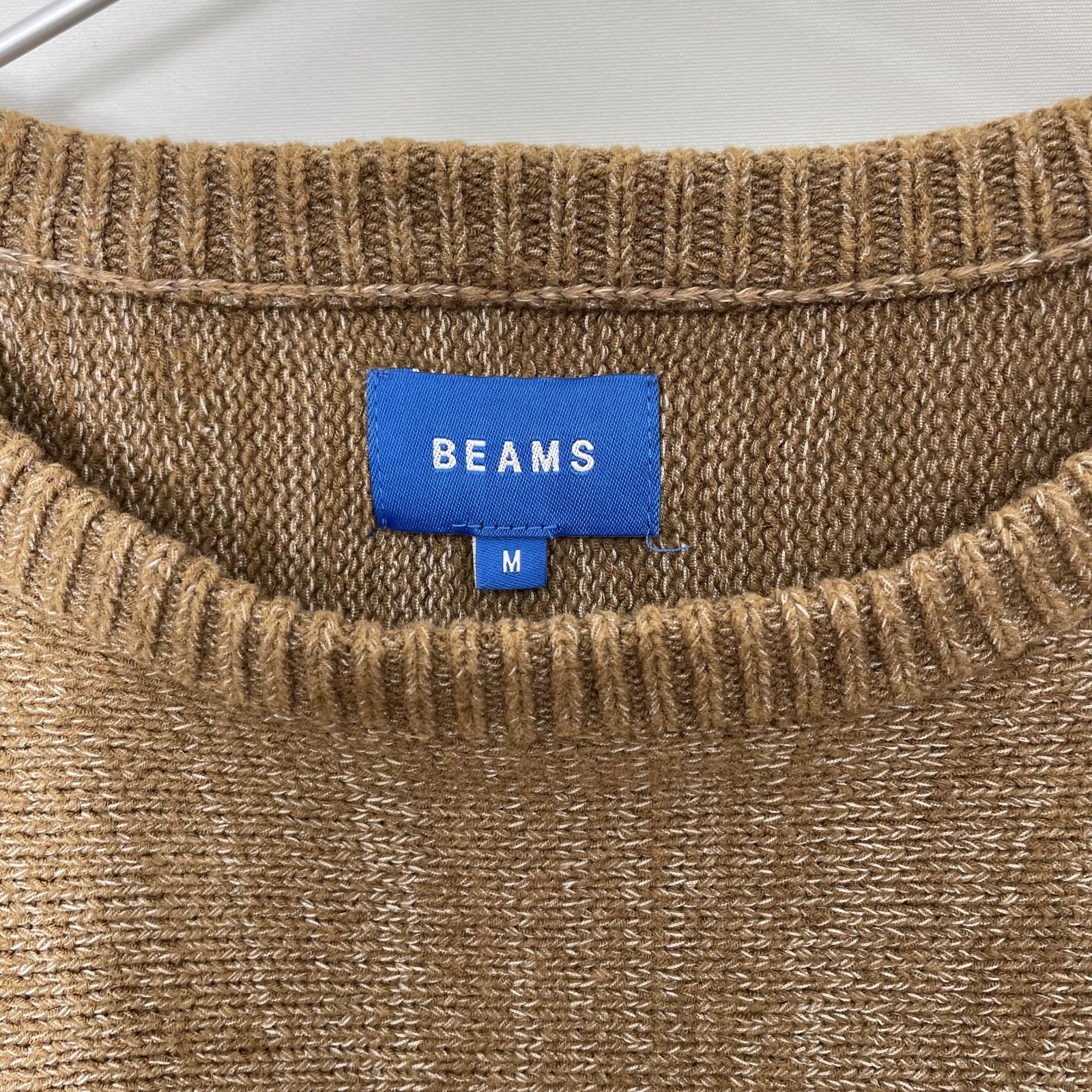 BEAMS ビームス ニット クルーネック シンプル ベーシック カジュアル セーター コットン/ナイロン ブラウン【中古】 ユニセックス BEAMS - BEAMS ビームス ニット クルーネック シンプル ベーシック