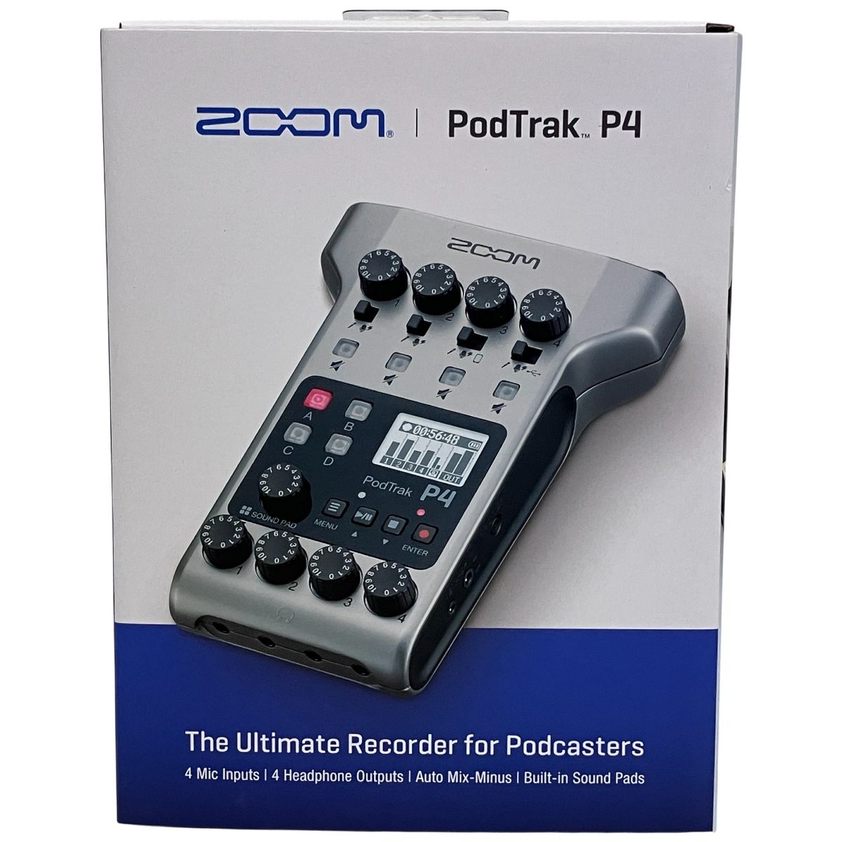 ZOOM PODTRAK P4 ポッドキャスト用 マルチ トラック レコーダー ズーム