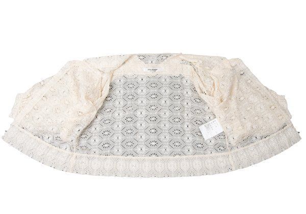 ジュンヤワタナベコムデギャルソン 変形 カーディガン レース編み アイボリー S ジュンヤワタナベコムデギャルソン 変形 カーディガン レース編み