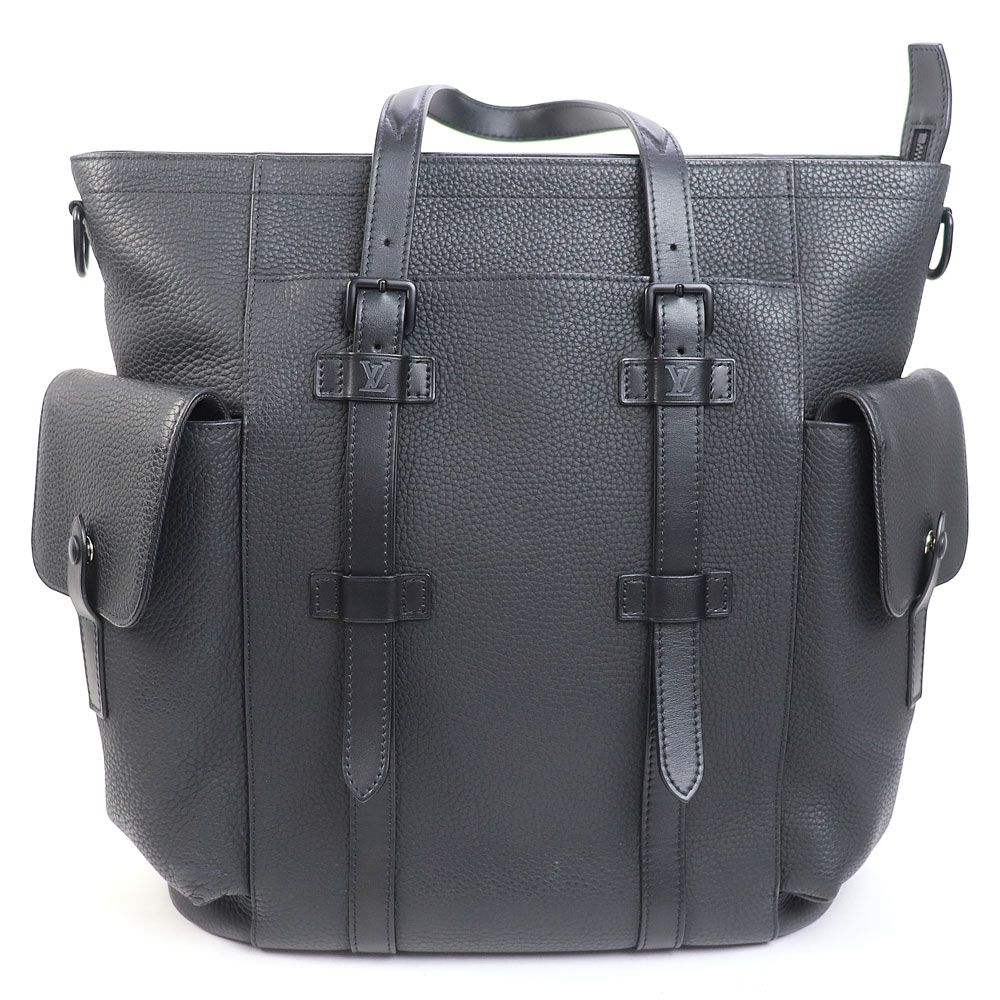 ルイヴィトンM58479 クリストファートート トリヨンレザー ノワール