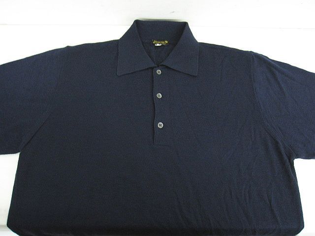 HERNO ヘルノ カシミヤ シルク ポロシャツ ネイビー 紺 サイズ50