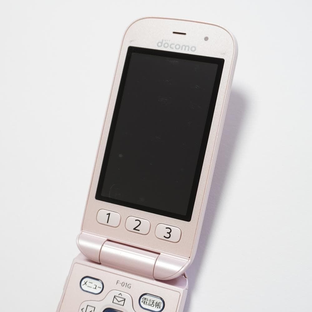 美品 kawaii ドコモ らくらくホン F-01G ピンク ガラケー 通信確認