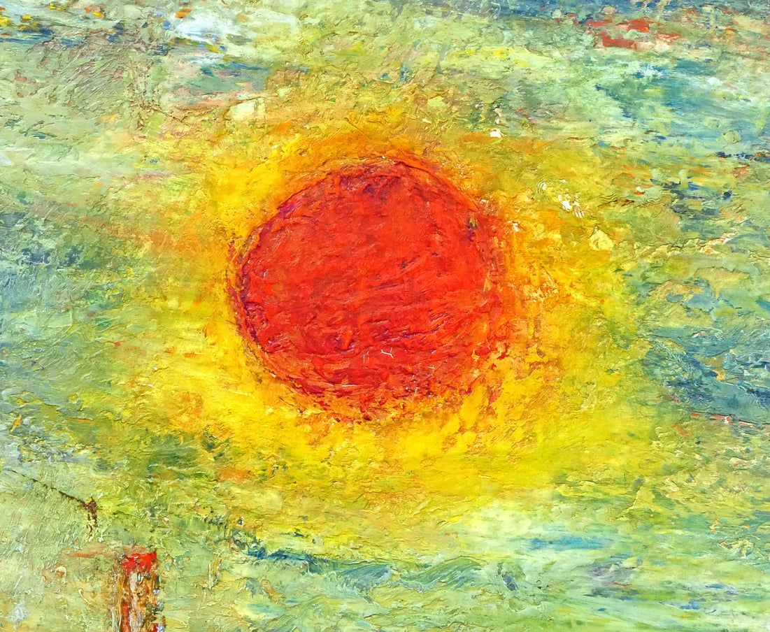 油絵　　太陽の下 絵画「太陽 No001」 カイ・ニールセン画「太陽の東、月の西」 書籍