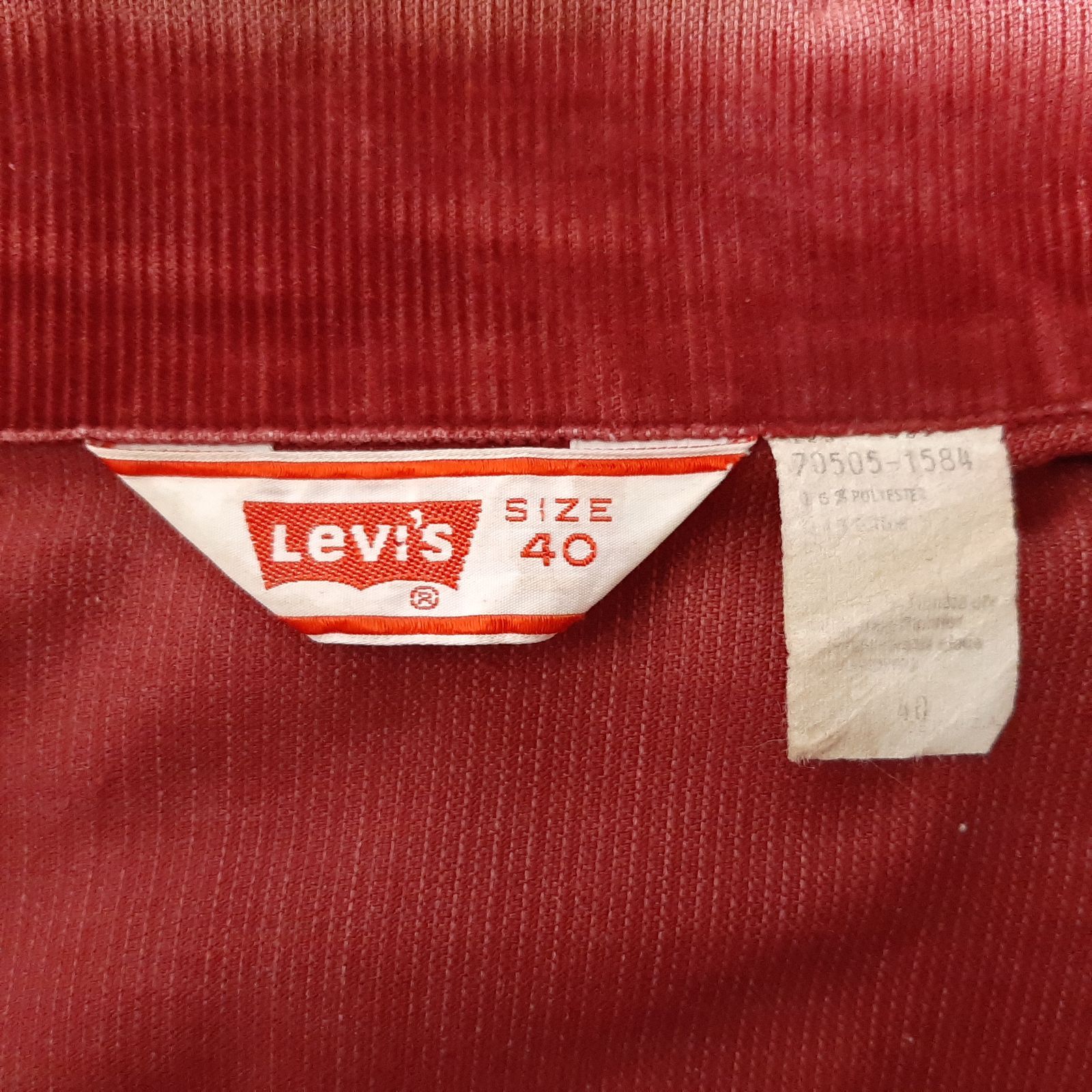 size 40】1975年製 Levi's 70505-1584 コーデュロイ ジャケット エンジ