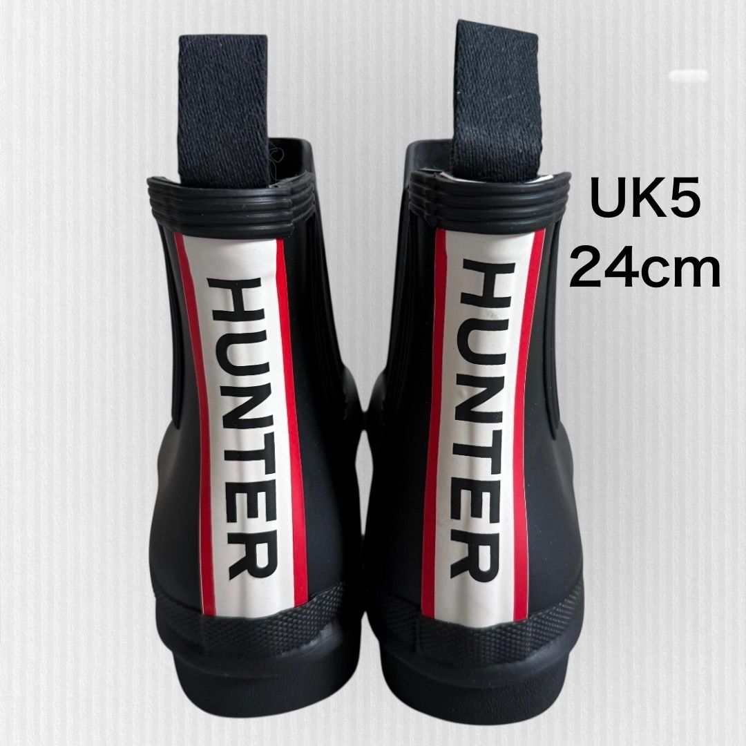 未使用級】ハンター サイドゴア オリジナルチェルシー ロゴ バック