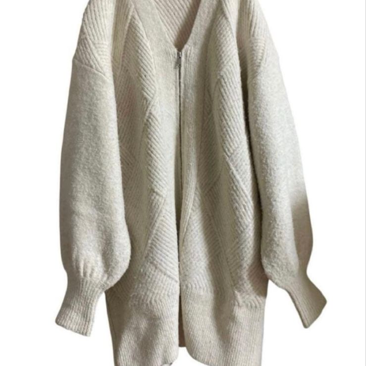 お年玉価格✨アダムエロペ 柄ニットジップカーディガンミニワンピース