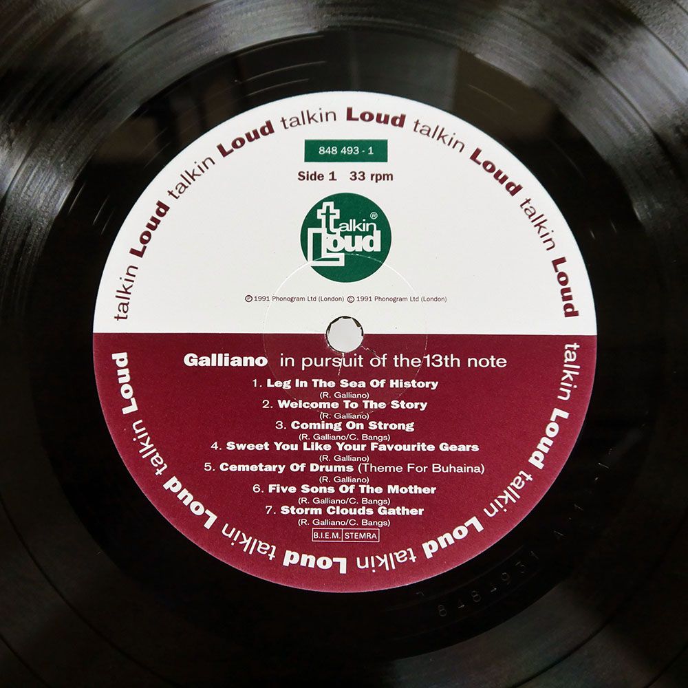 UK盤 GALLIANO/IN PURSUIT OF THE 13TH NOTE/TALKIN' LOUD 8480000 LP