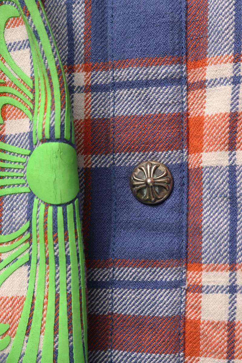 クロムハーツ WORKN JNKYD PLD アームロゴプリント中綿シャツブルゾン