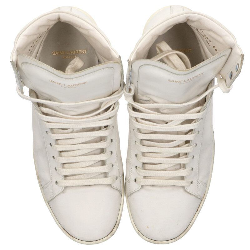 サンローランパリ 417850 ハイカットレースアップレザースニーカー