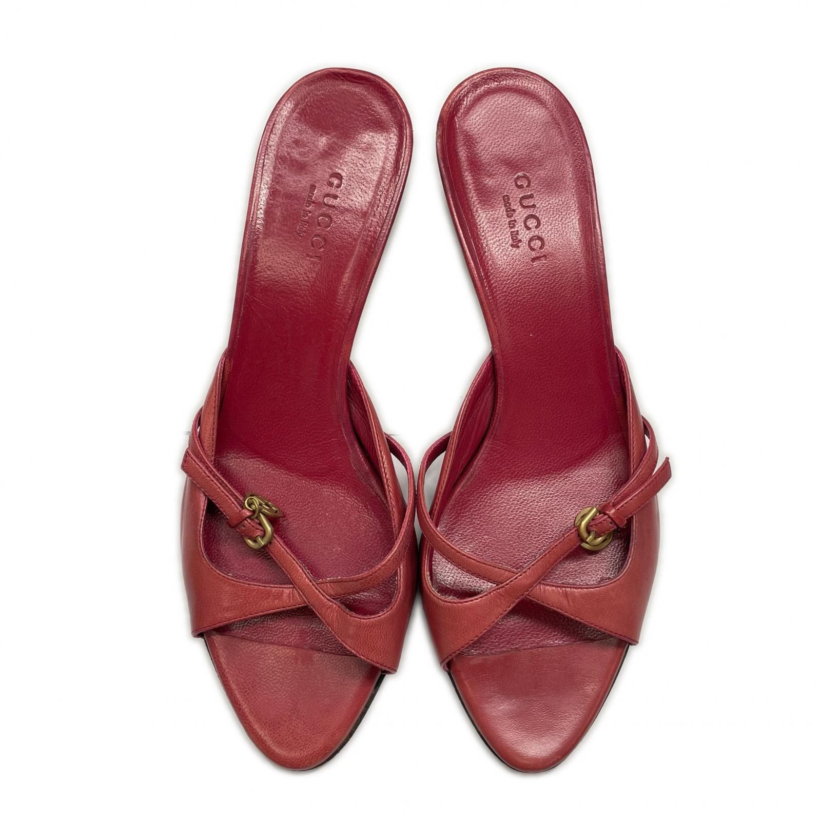 GUCCI グッチ パンプス レザー ワインレッド レディース【古着】【中古