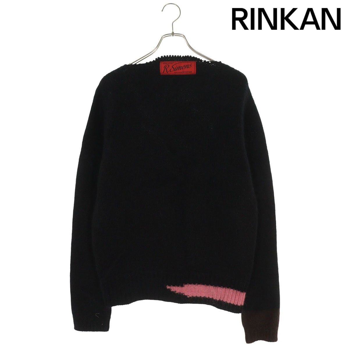 『リラフットン』黒紅カラーの壁掛けアレンジ　超特大❗️オススメ限定品‼️ ラフシモンズ 21AW Vintage Knit Sweater モヘアコントラスティング