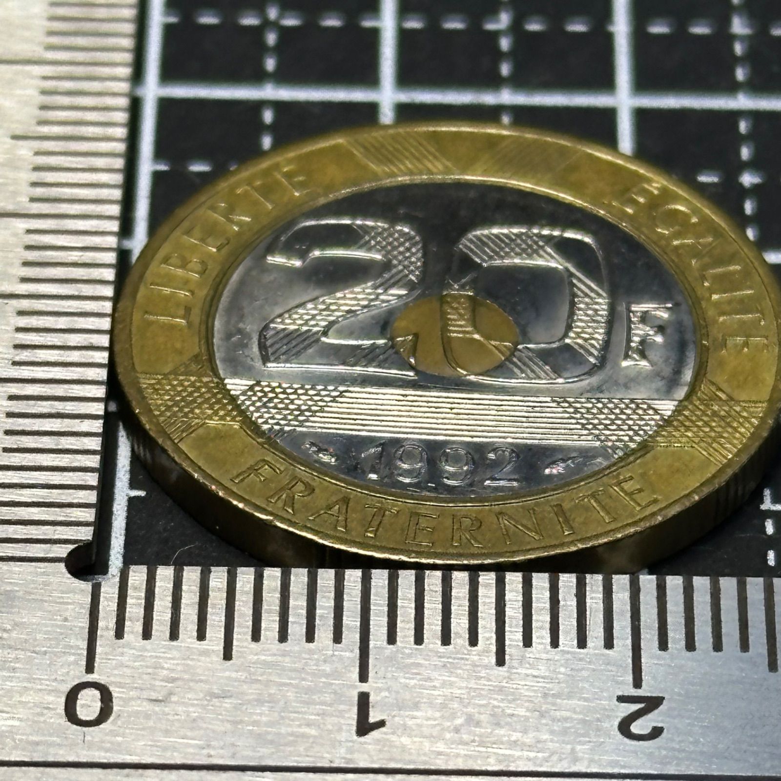 1992年 フランス 20フラン硬貨｜モン・サン・ミシェル 二色構造 