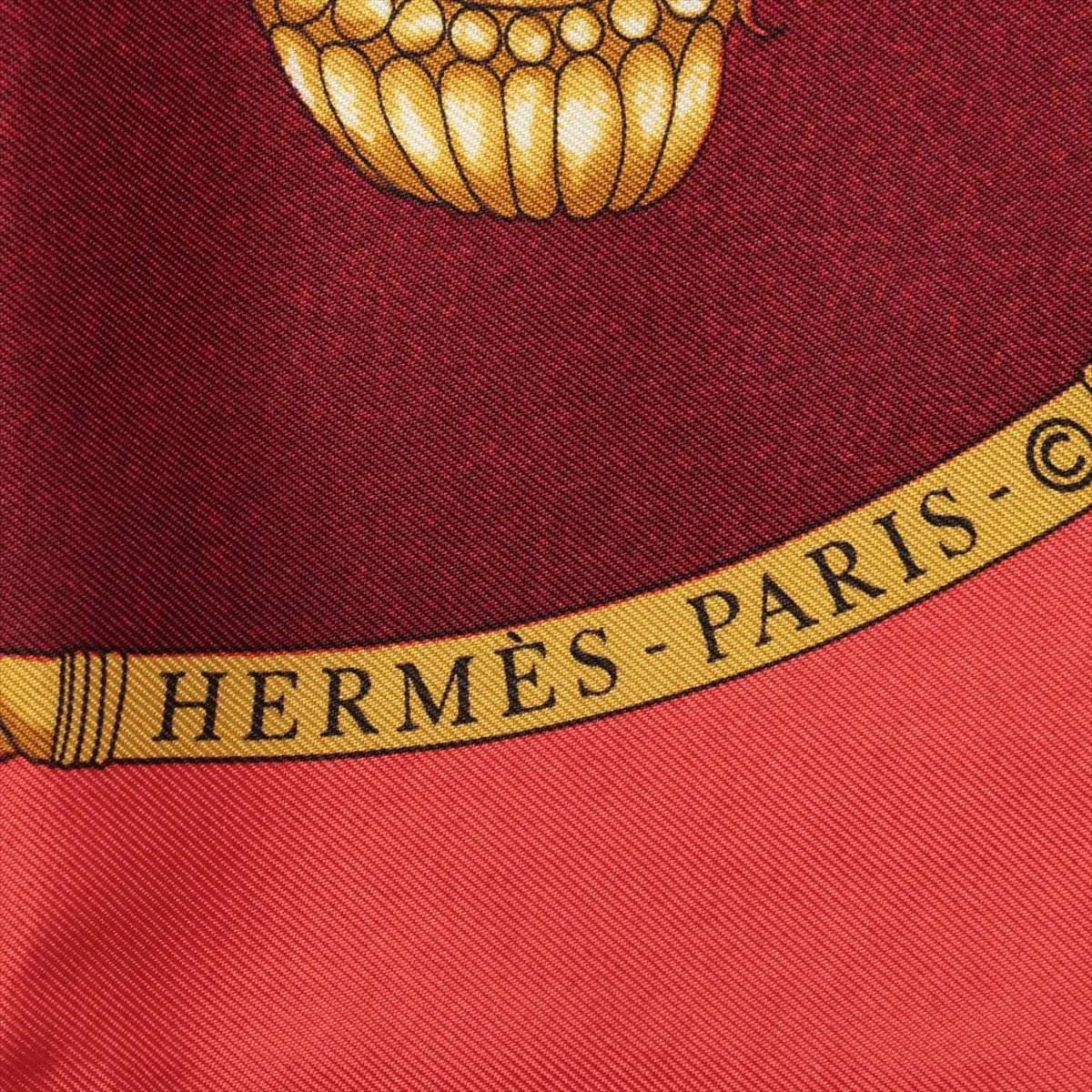 エルメス　スカーフ　カレ90 大判　シルク　赤　レッド　気球　鳥　船　大空の狂気 エルメス スカーフ カレ90 大判 シルク 赤 レッド 気球 鳥 船 大空の