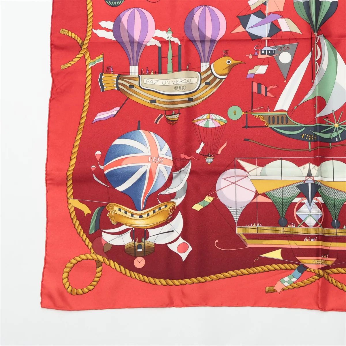 極美品 エルメス カレ 90 LES FOLIES DU CIEL 大空の狂気 スカーフ