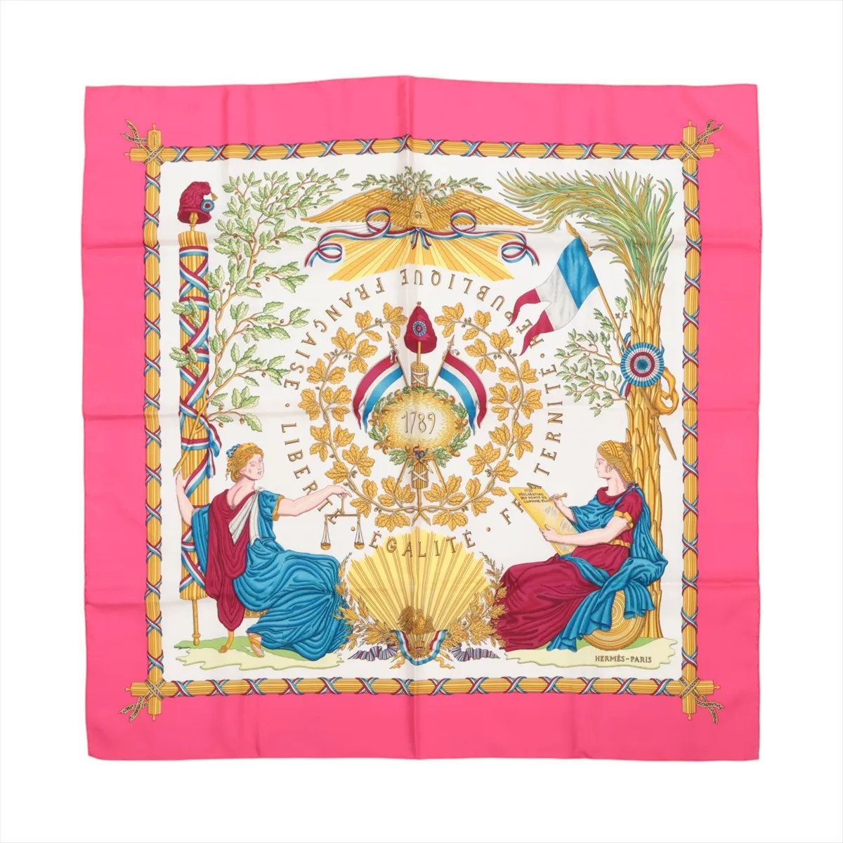 美品 エルメス カレ 90 LIBERTE EGALITE FRATERNITE REPUBLIQUE