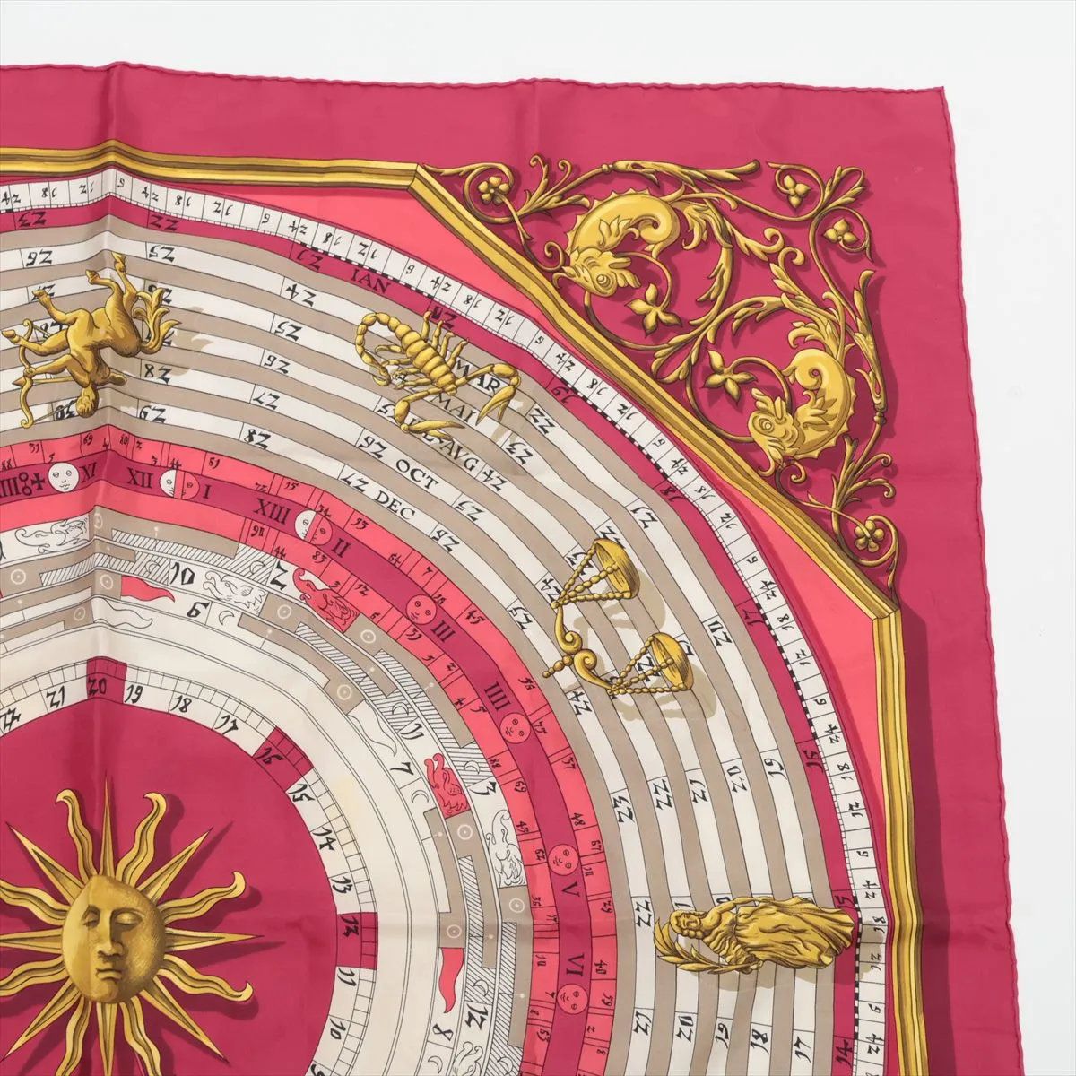 美品 エルメス カレ 90 DIES ET HORE 占星術 スカーフ シルク ストール