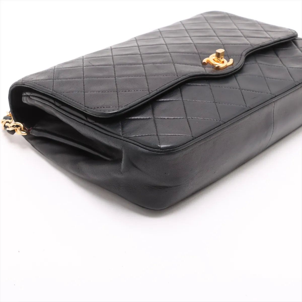 美品 シャネル マトラッセ ラムスキン チェーン レザー ショルダー