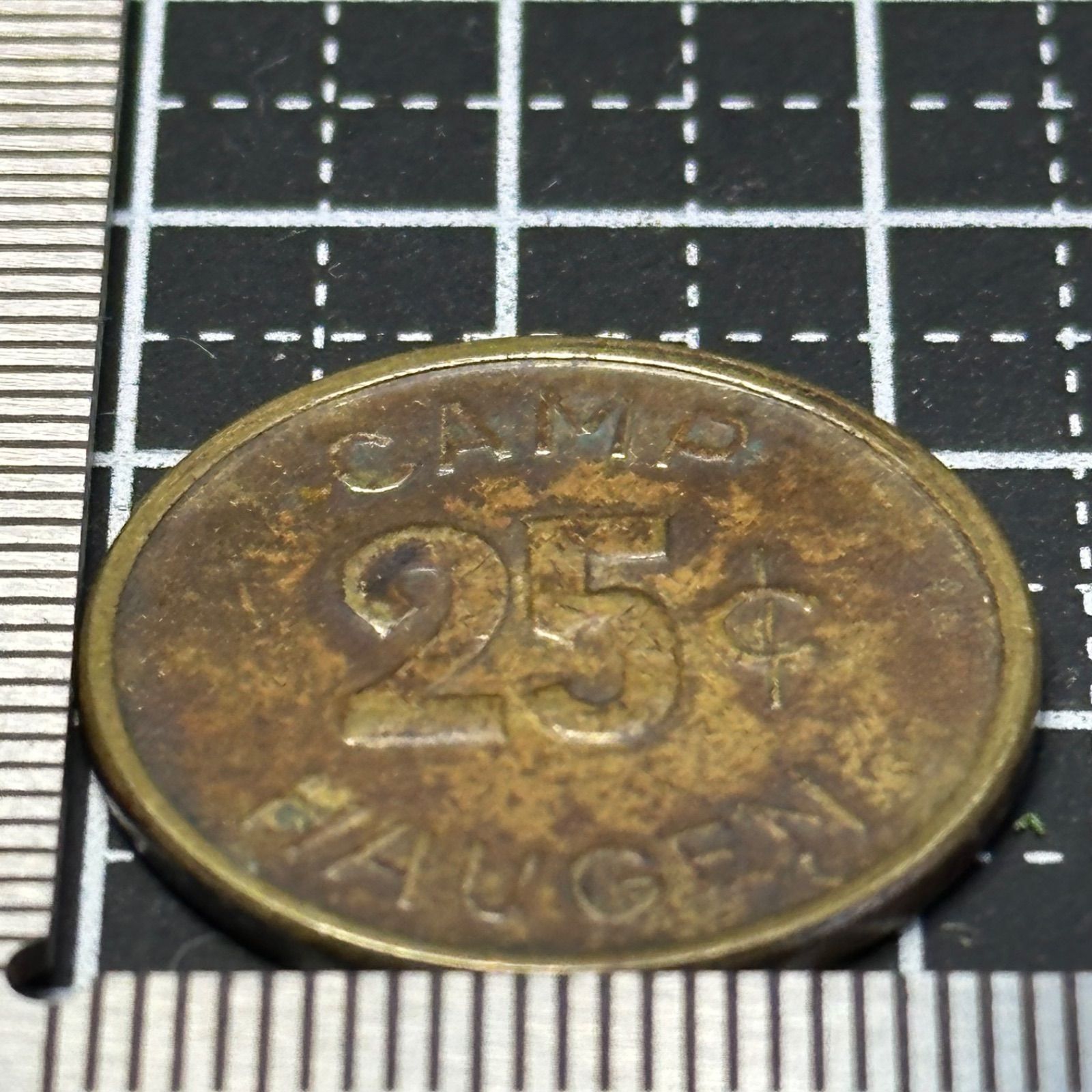 米軍基地トークン CAMP HAUGEN 25¢｜第32歩兵師団 オフィサークラブ