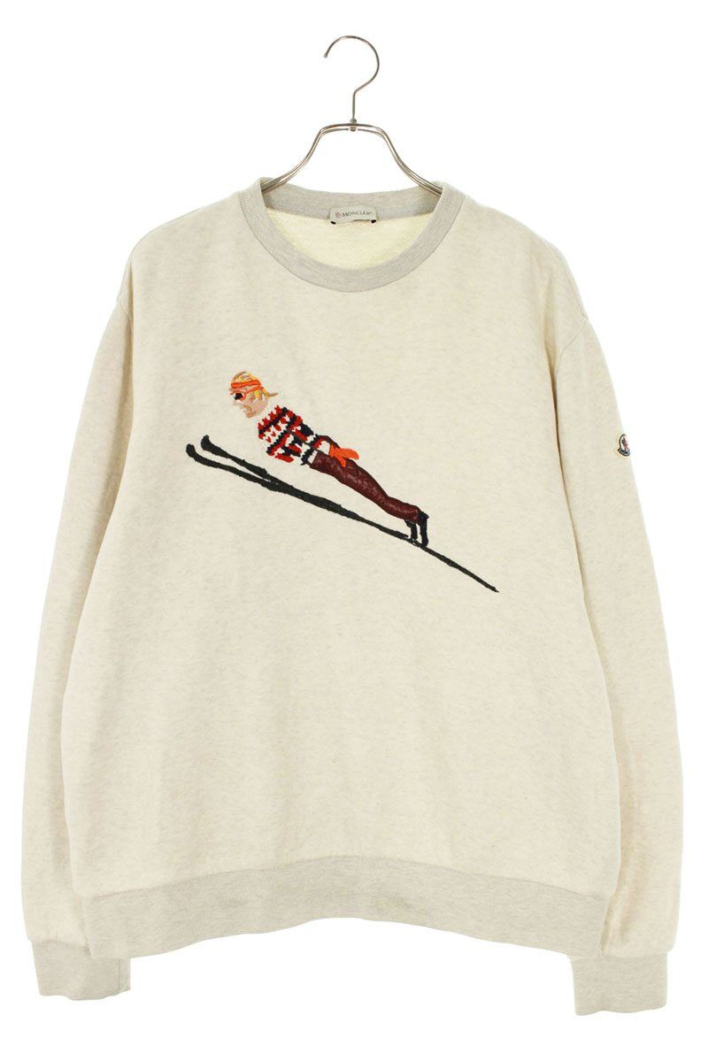 モンクレール サイズ:XXXL  MAGLIA GIROCOLLO スキー刺繍スウェット 中古 BS99 モンクレール MAGLIA GIROCOLLO スキー刺繍スウェット メンズ XXXL ※12