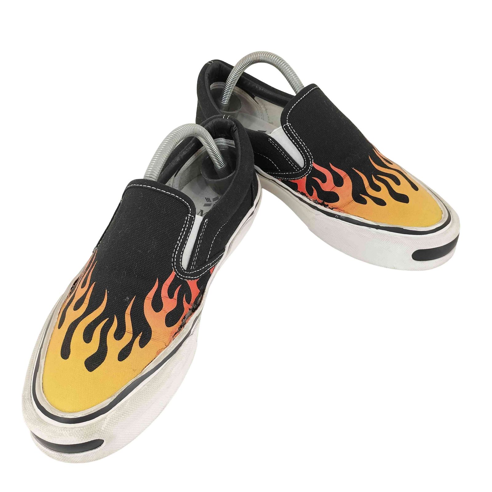 USED古着(ユーズドフルギ) 25SS KAMIYA Cornell Fire Pattern Vulcanized Slip on Sneaker スリッポンスニーカー メンズ JPN：41 【中古】【ブランド古着バズストア】 ユーズドフルギ USED古着 25SS KAMIYA Cornell Fire Pattern