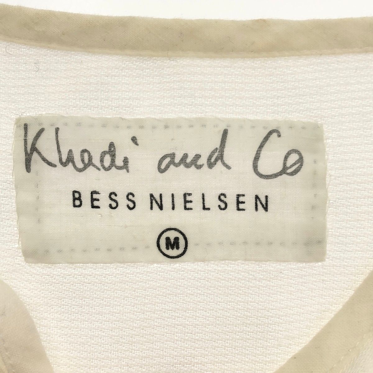 Khadi and Co カディー&コー ノーカラーブラウスシャツ ホワイト M 