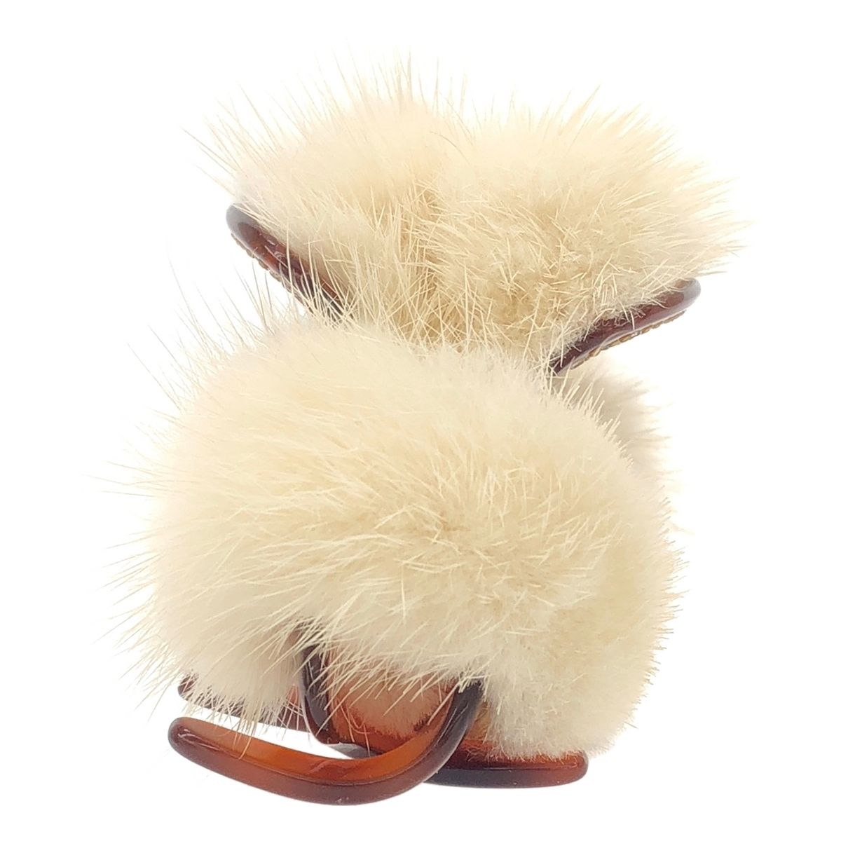 acca アッカ ミンクファーヘアクリップ ブラウン - メルカリ