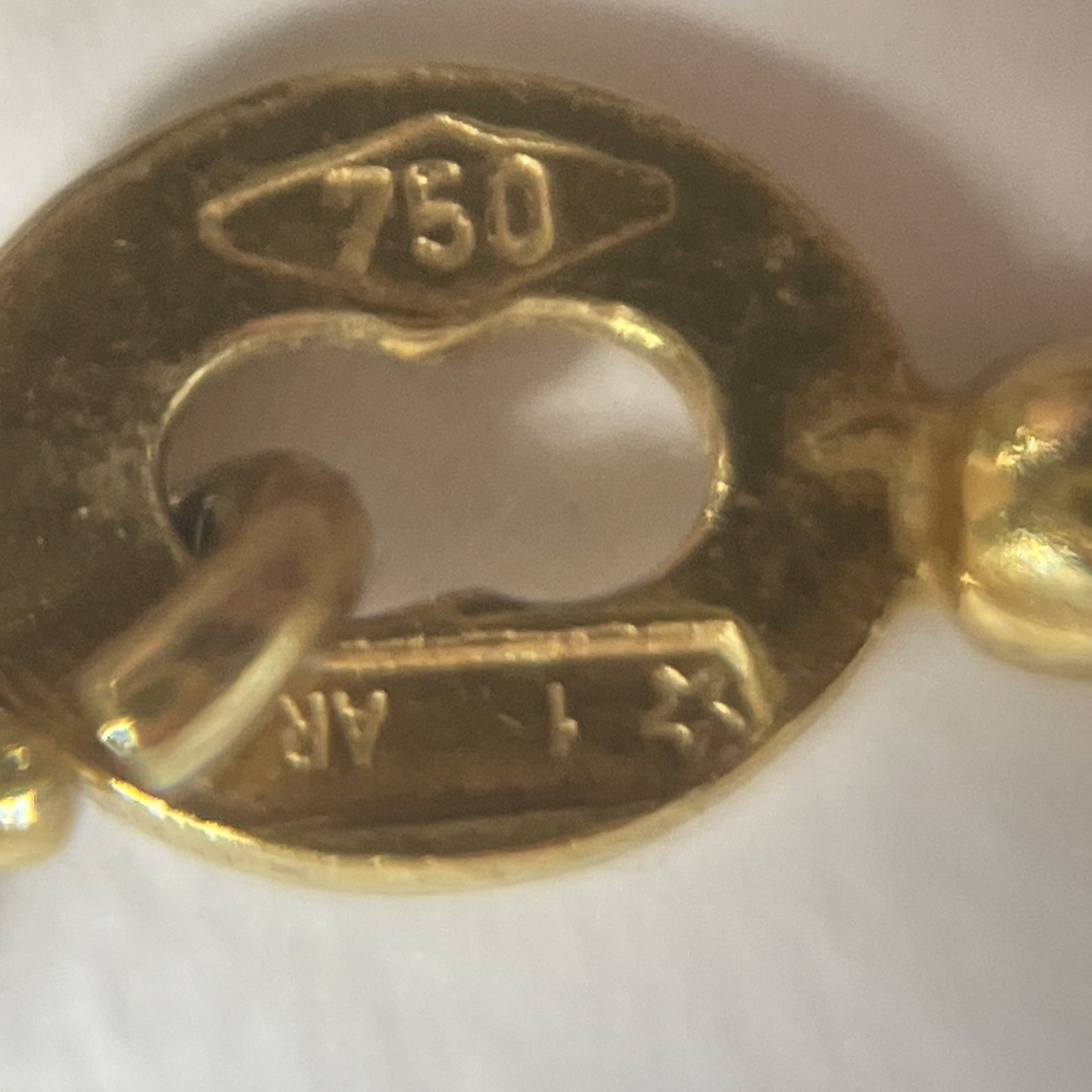 ☆ K18/750刻印 ペンダントトップ付き ロングチェーンネックレス