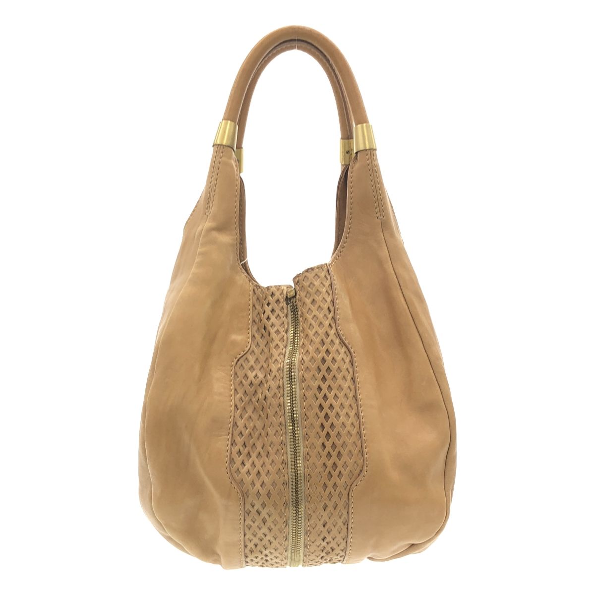 みゆきっち　ベージュ JIMMY CHOO ジミー チュウ レザーダイヤモンドホーボーバッグ ベージュ