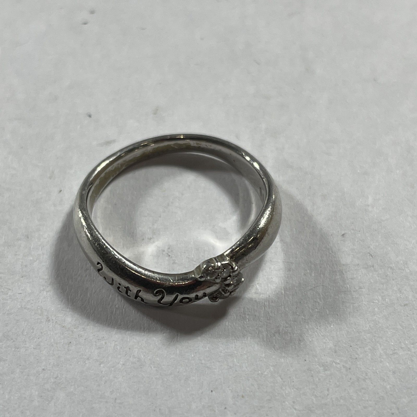Pt900 リング 総重量9.89g プラチナ 11号 刻印 ☆ Pt900刻印 プラチナデザインリング With You 指輪 11号 リング総